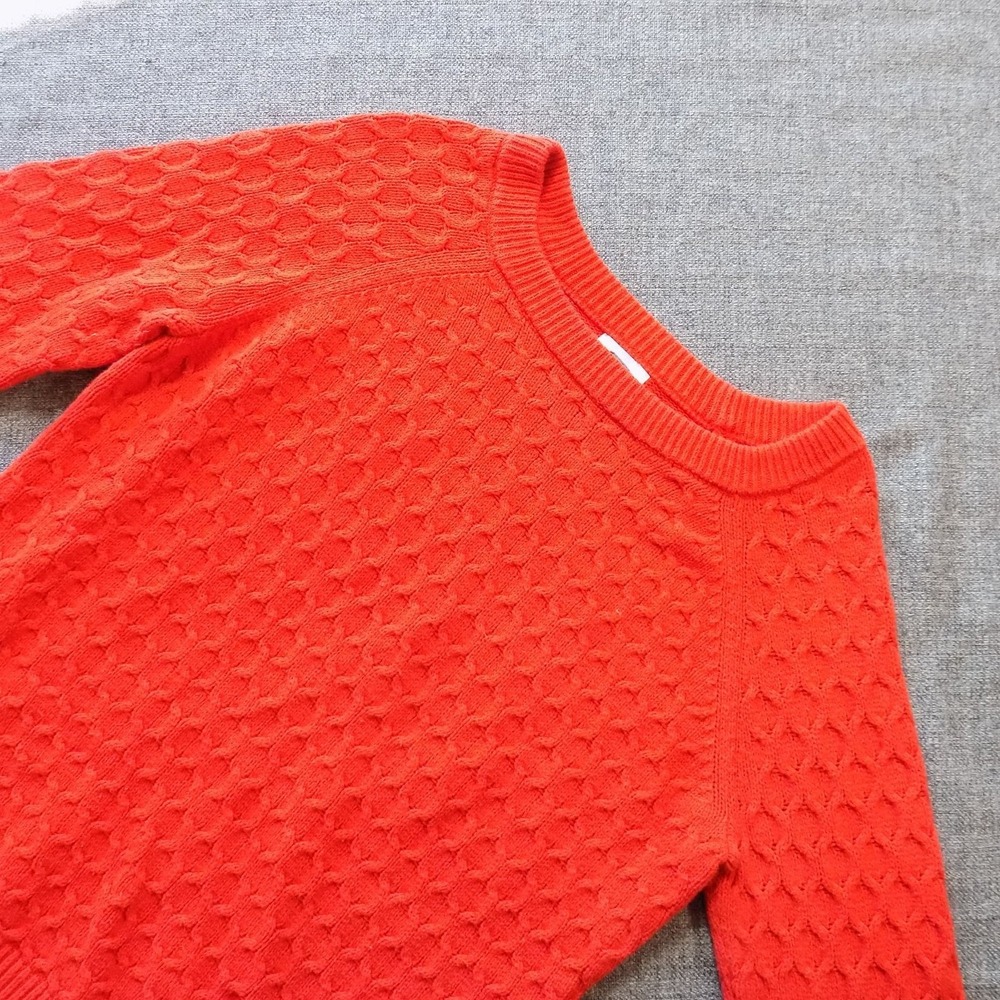 Old Navy Womens Sweater L Red Pullover Cable Knit Crewneck Long Sleeve